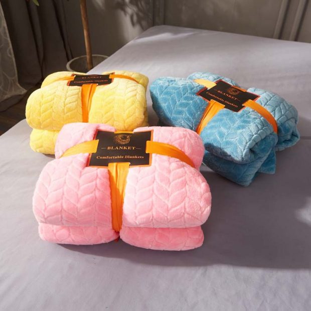Wheat ear color flannel blanket (1)