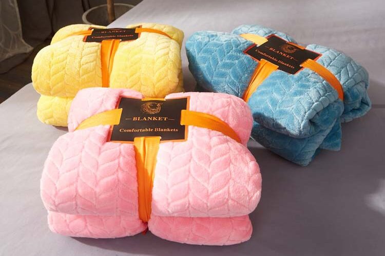 Wheat ear color flannel blanket (1)