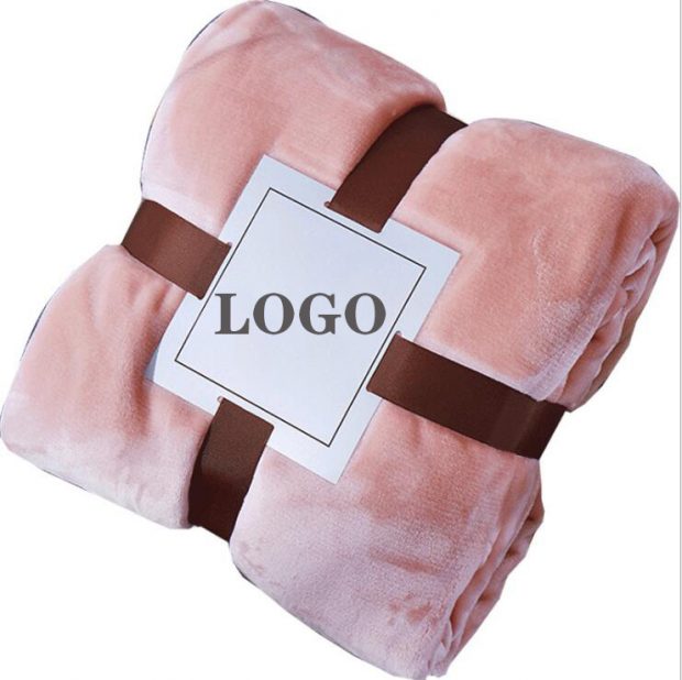 Customized logo warmer mink blanket (2)