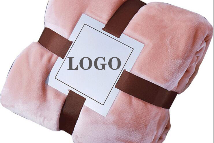 Customized logo warmer mink blanket (2)