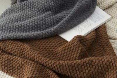 Nordic thin sofa cable knit throw blanket (2)