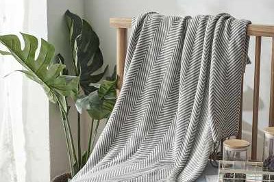 Wholesale geometric knitted throw blanket (1)