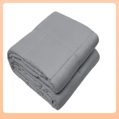 Lightweight cotton weighted blanket for summer sleep and travel use