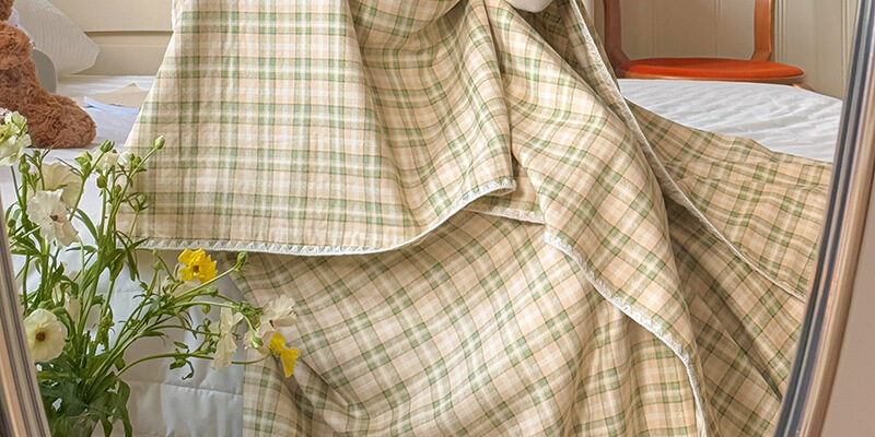 A-grade pure cotton double-layer throw blanket for summer use, baby-safe