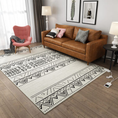 Graphene electric heated carpet mat with suede surface for living room floor