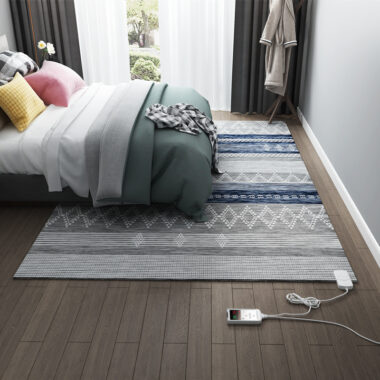 Graphene electric heated carpet mat with suede surface for living room floor