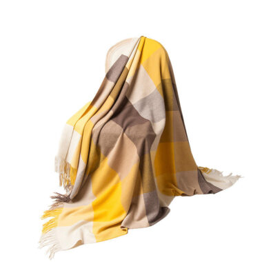 Modern minimalist 100% lamb’s wool blanket for indoor use