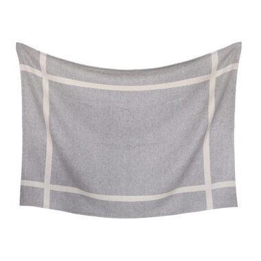 Custom logo 100% wool blanket luxury cross pattern travel home throw 
