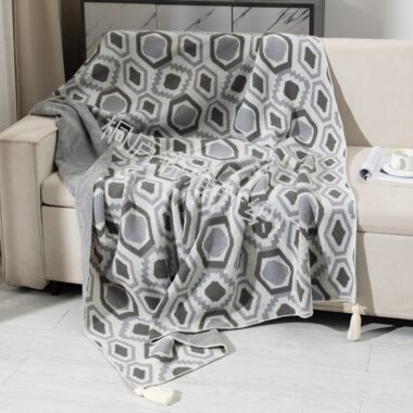 Bohemian luxury thick throw blanket for nap, office, and travel