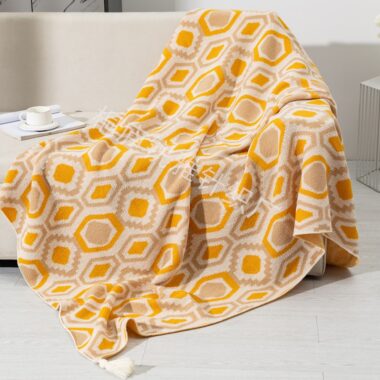 Bohemian luxury thick throw blanket for nap, office, and travel