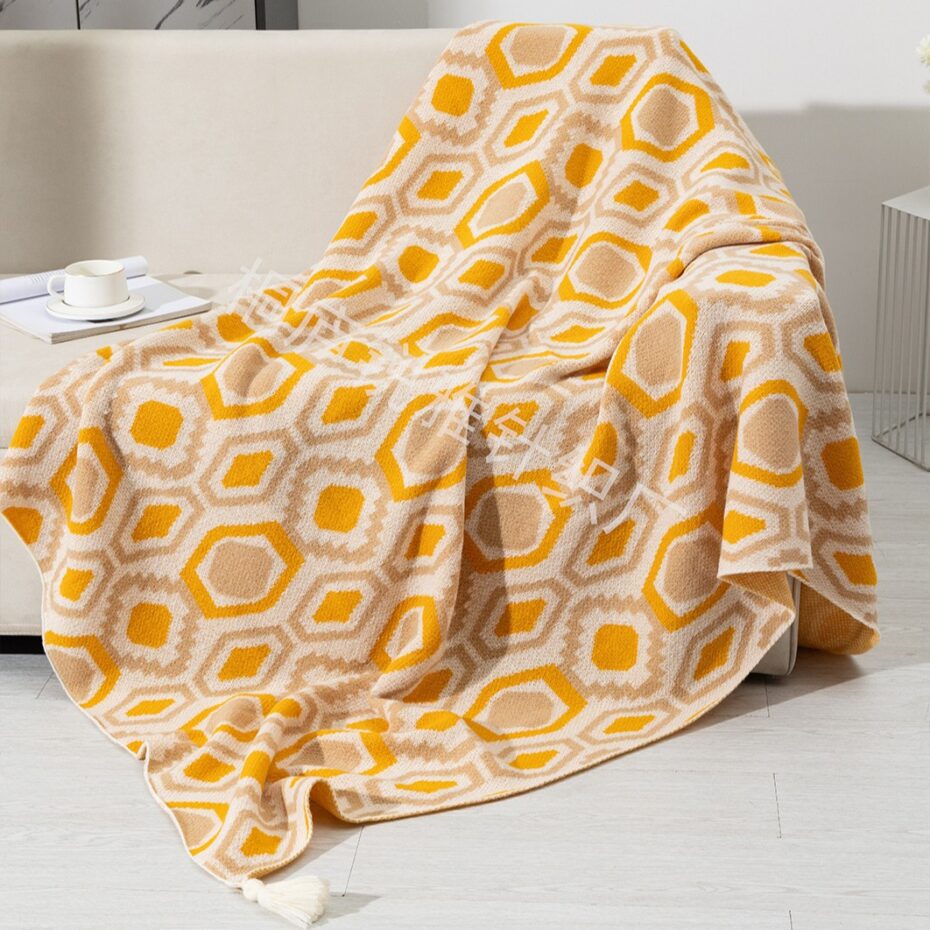 Bohemian luxury thick throw blanket for nap, office, and travel