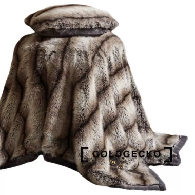 Faux fox fur mink blanket for luxury sofa or bed winter décor