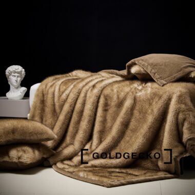 Faux fox fur mink blanket for luxury sofa or bed winter décor