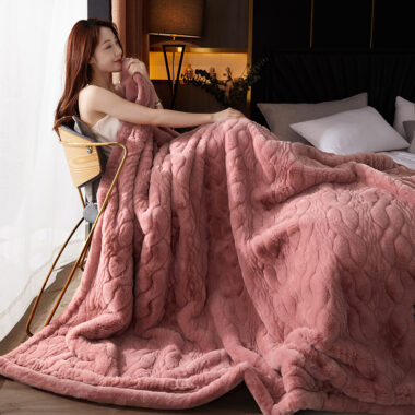  10 lbs luxury faux mink Raschel blanket for wedding or winter home use