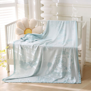 Bamboo fiber cooling blanket for summer baby toddler nap breathable throw