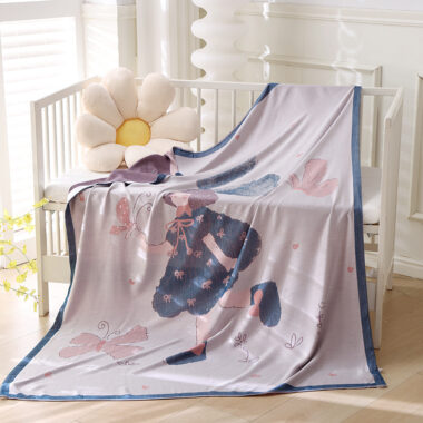 Bamboo fiber cooling blanket for summer baby toddler nap breathable throw