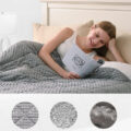 Adult plush weighted blanket for sleep and stress relief