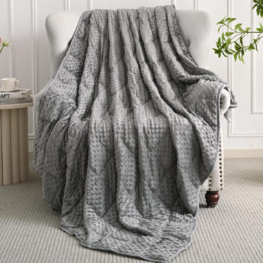Adult plush weighted blanket for sleep and stress relief