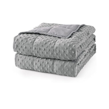 Adult plush weighted blanket for sleep and stress relief