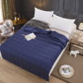 Weighted cotton blanket for sleep and anxiety relief, adult bed use