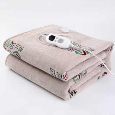 Striped 110V electric blanket with US EU UK plugs for home or office heating