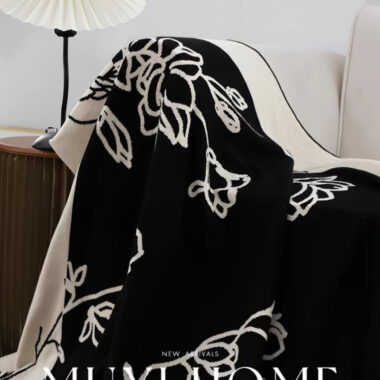 Vintage Magnolia Cotton Throw Blanket French Style Sofa Nap Blanket for Office Use